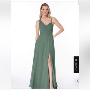 Azazie “Destiny” A8 (no alterations) - eucalyptus